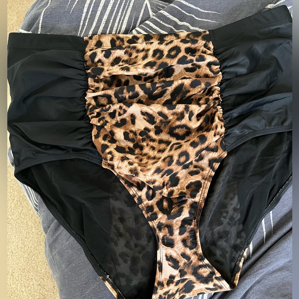 Torrid black and animal print swim bottoms (torrid 2)